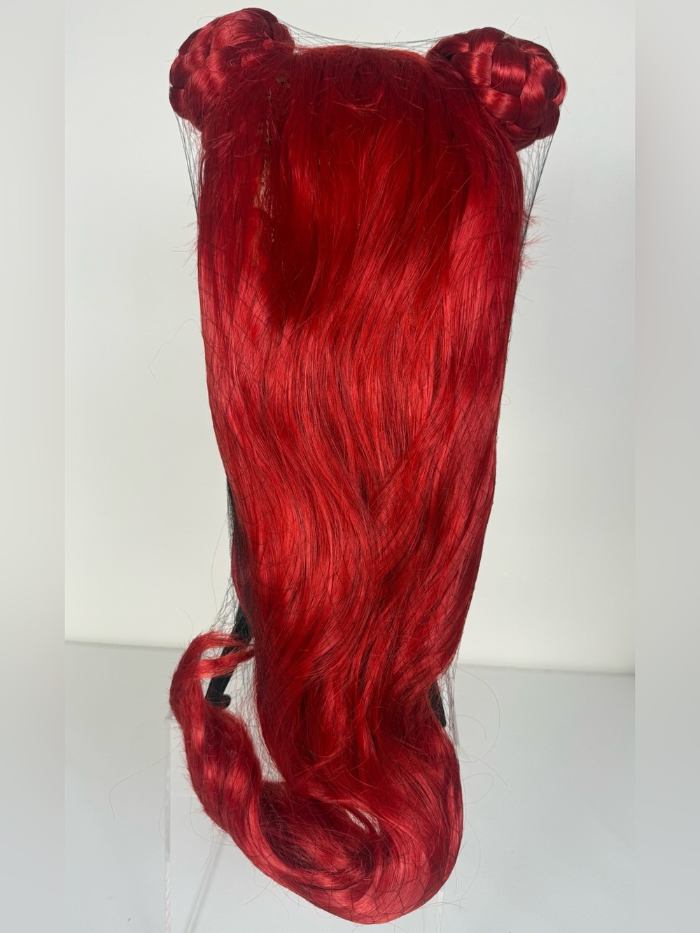 Red Princess Wavy Long Wig w/ Braided Buns Curly Cosplay Costume 🔥 - Picture 12 of 14